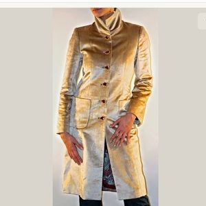 LE ROMANE ITALY velvet sheer beige coat NWOT